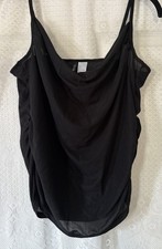 DIVIDED by H M Camisole Top Spaghetti Straps Adjustable Stretch Ruched Sides L
