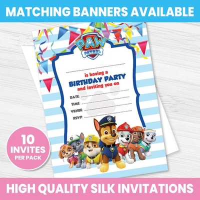 HAPPY HIPPO PARTY SUPPLIES PAW PATROL INVITES BIRTHDAY PARTY PAW PATROL INVITATIONS PACK