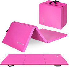 6X2 Feet 3-Panel Folding Gymnastics Mat   2-Inch Thick Pad with Vinyl Surface an