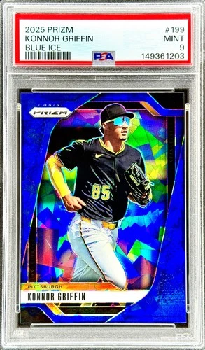 Konnor Griffin RARE ROOKIE BLUE SAPPHIRE ICE REFRACTOR PRIZM INVESTMENT PSA 9