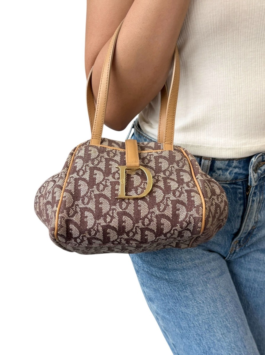 Christian Dior Vintage 2001 Trotter Monogram Mini D Charm Bag