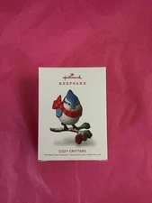 Hallmark Keepsake Ornament 2018 Cozy critters #2 second blue jay bird new series