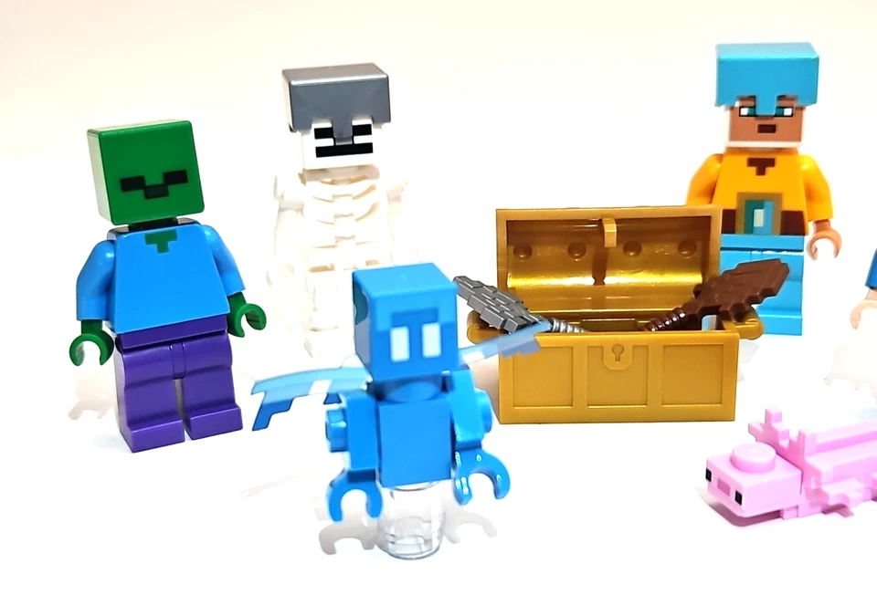 Lego Minecraft Minifigura Juego Pack Lote - Allay Axolotl Esqueleto Zombie Armas Foto 2 de 4