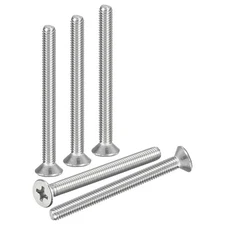 5/32"-32x2" Flat Head Machine Screws -30pcs -304 Stainless Steel -Silver