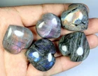 5pcs Natural Labradorite Stone Quartz Crystal Heart Healing Mineral Specimen