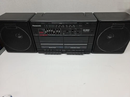 Panasonic RX-CW42 Portable Stereo 4 Band Radio Dual Cassette Boombox Working