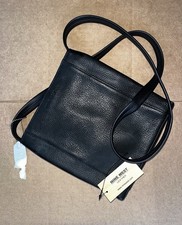 Nine West Black Pebble Leather Satchel Shoulder Bag Purse 7.5"Wx8"H Y2K VTG NWT