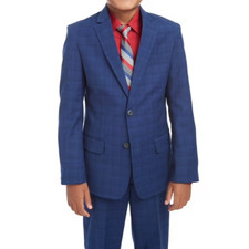 TOMMY HILFIGER Big Boys Sz 20 Midnight The Flex Stretch Plaid Suit Jacket
