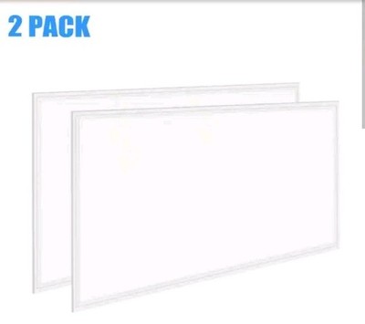 2 Pack 2 ft. x 4 ft. 175-Watt Equivalent Integrated LED Troffer Panel Light,...