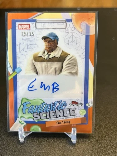 The Thing 2026 Topps Finest Fantastic Four - Science Orange Auto /25 SSP