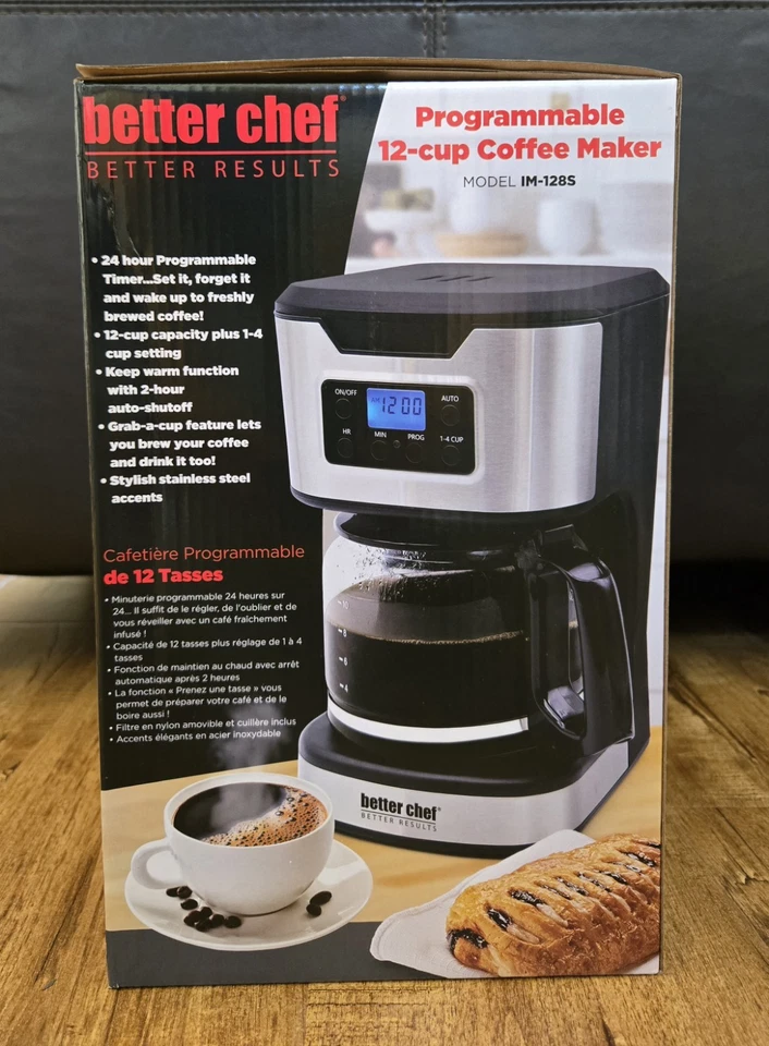 Better Chef 12-Cup Digital Coffee Maker Stainless Steel Programmable NEW/Sealed - Image 2 of 4
