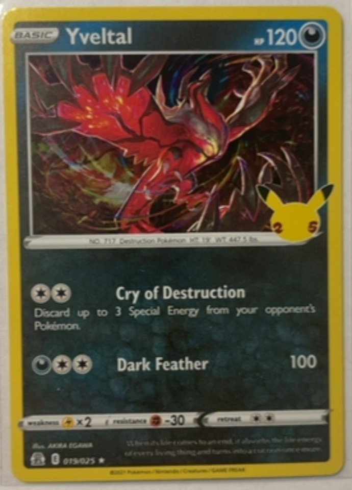 Yveltal Holo Sword & Shield Celebrations 19/25