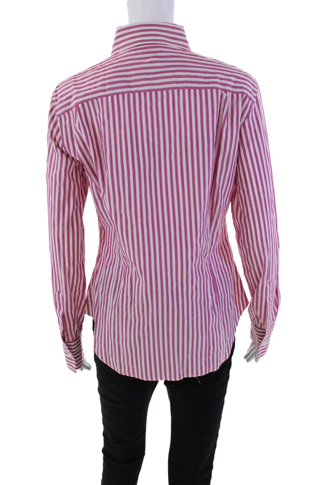 Camisa Paul Smith azul para mujer a rayas con botones rosa blanco talla 44 EUR Foto 4 de 4