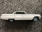 BANDAI 1963 CADILLAC 4DR CAR ,TIN ,FRICTION TOY ,Made In JAPAN IN WHITE