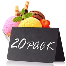 20 Pack Mini Chalkboard Tent Signs for Food   Buffet  Party Table Tent  Wedding
