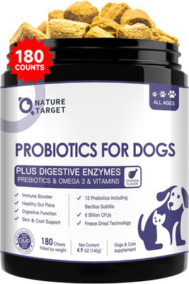 Probiotics for Dogs, 6 Billion Cfus, Freeze Dried Dog Probiotics with Prebiotics