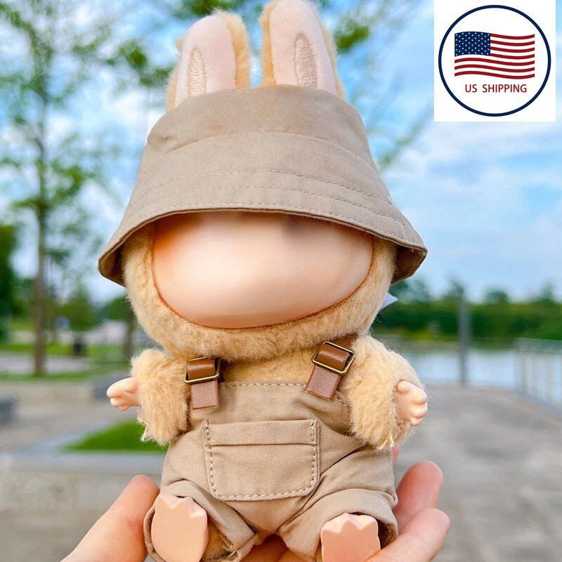 Labubu Doll Clothes Set - Hat & Overalls Outfit Only (Doll Not Included)  