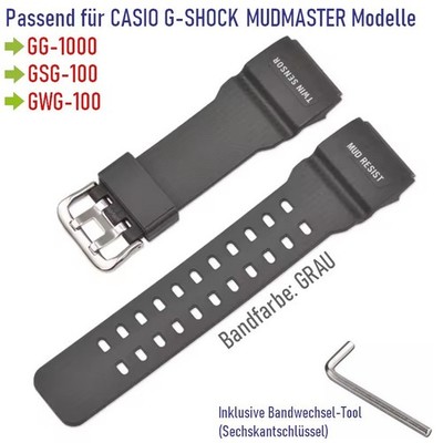   Armband Grau, passend für Casio GWG-100, GG-1000, GSG-100 Mudmaster G-Shock