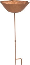 Elegant Hammered Copper Bird Bath with Stake - UV-Resistant, 34.25" H