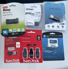 Lot of 8x NEW USB Flash Drives 32GB 16GB SanDisk HP Patriot Staples BRAND NEW