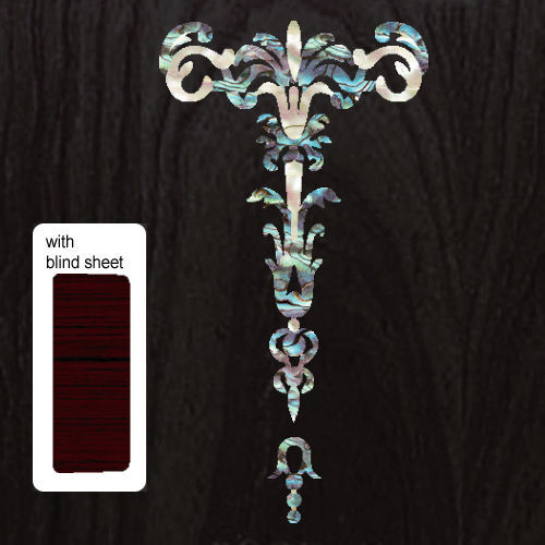 Gothic Torch (Abalone Blue) Inlay Sticker Decal Guitar Headstock Peghead - Picture 1 of 3