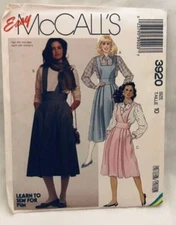 #3920 McCalls womans Jumper sewing pattern size 10