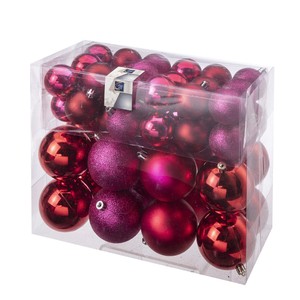 Détails Sur Lot De 52 Boules De Noël Décoration Sapin 2 Tailles Coloris Rouge Et Rose