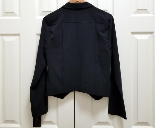 Neu mit Etikett Sears Junior tiefschwarz Langarm Schalkragen Revers formelle Jacke Blazer Gr. L - Bild 3 von 4
