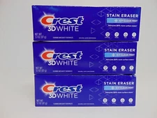 Crest 3D White Stain Eraser Toothpastes 3 Boxes! Icy Clean Mint! NEW + Free Ship