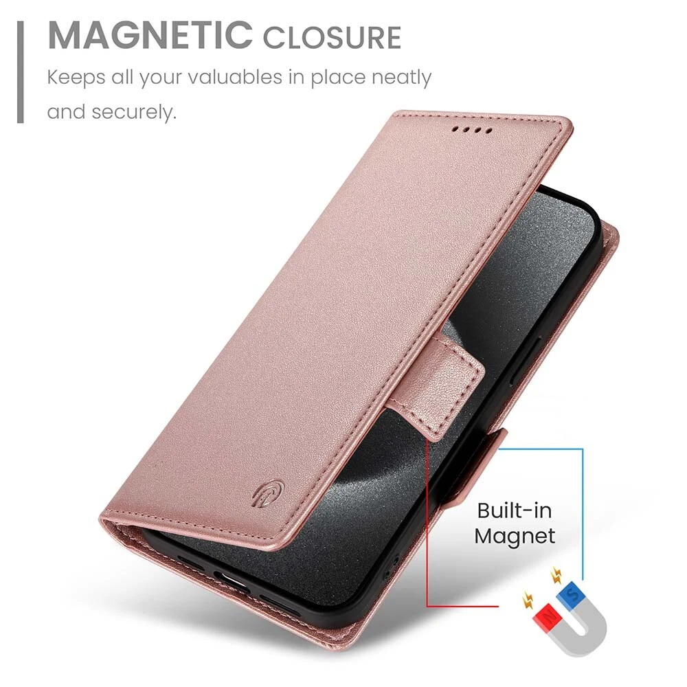 Luxury Magnetic Leather Flip Wallet Case for iPhone 11 12 13 14 15 Pro