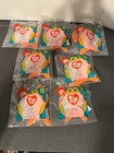Lot of 7 - NEW Vintage 1996 McDonalds Happy Meal TY Beanie Baby "Goldie"
