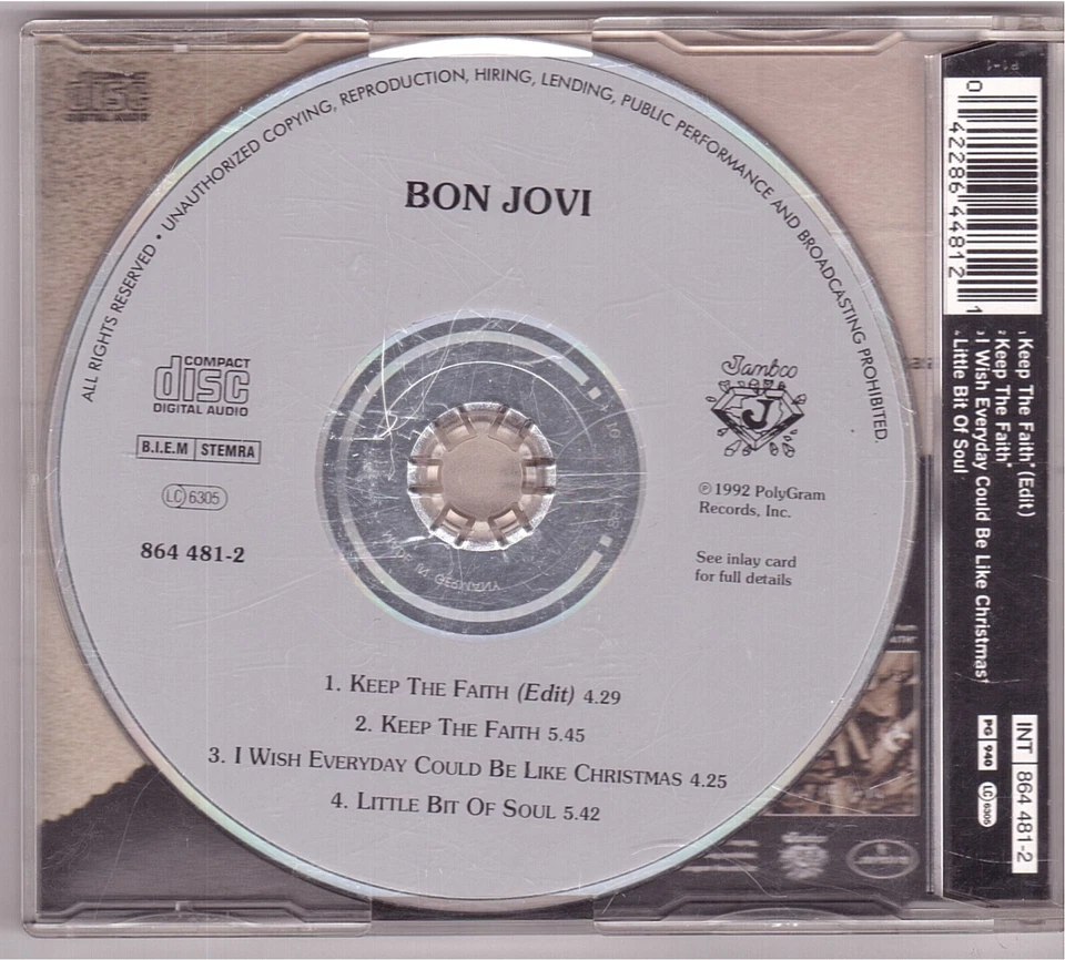 Bon Jovi - Keep The Faith (Maxi-CD 1992) - Bild 2 von 2