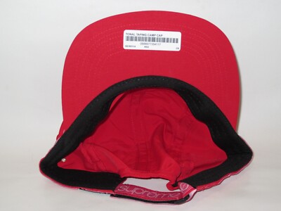 ハット 18SS Supreme Tonal Taping HAT SUPREME New York Tonal Taping Camp Cap RED Hat Adjustable NEW! S/S