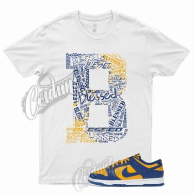BLESSED Shirt for N Dunk Low UC LA Blue Jay University Gold Yellow Michigan 1
