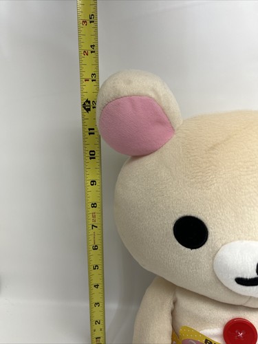 San-X Rilakkuma Plush Doll 13” Red Button On Chest New old stock - Picture 3 of 9