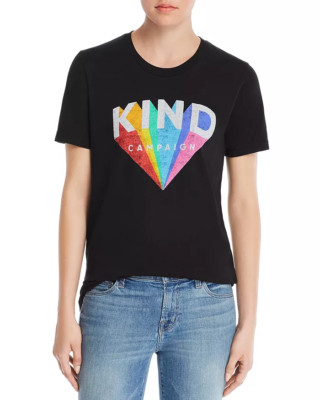 New $139 Girl Dangerous Women'S Black Rainbow Kindness Graphic T-Shirt Size Xs