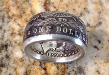 Silver Morgan Dollar Ring,Vintage Coin, Custom Size