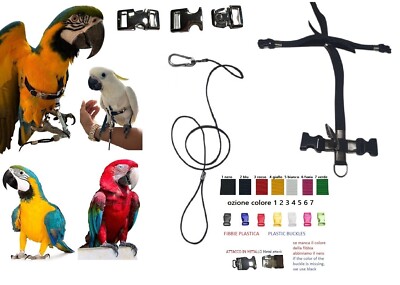 15mm Adjustable Detachable Buckles Harness FAST Parrots Cockatoo Ara VVV