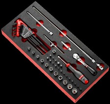 FACOM Module En Mousse Avec Douilles À 1/4" À 12 Pans, Clés À Douille Et Embouts
