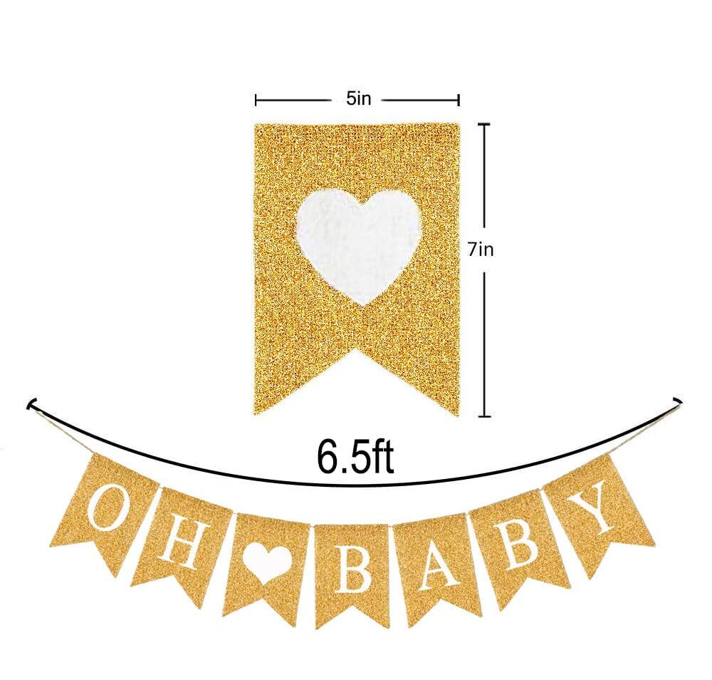 Pre-Strung "Oh Baby" Banner With Spiral - Ready-to-Hang Birthday Party Decoration, Cardstock - View #6