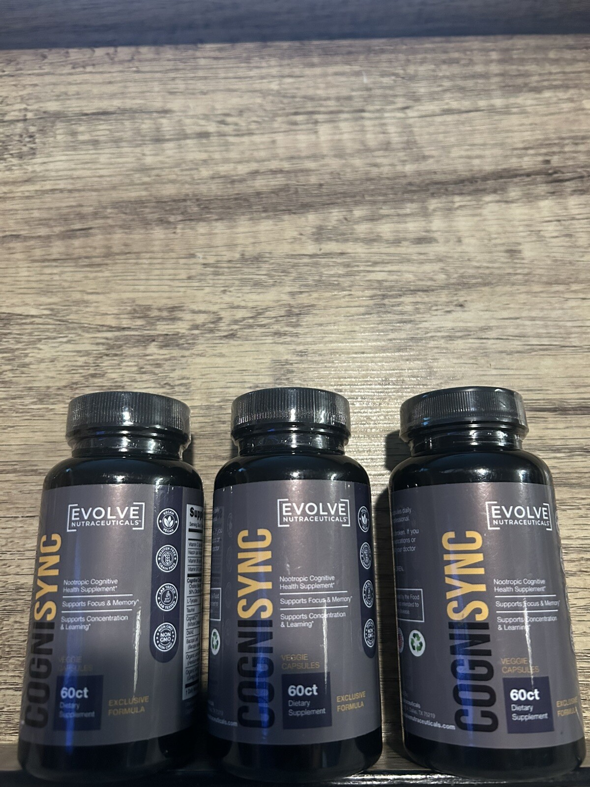 Evolve Nutraceuticals Cognisync Nootropic Focus Memory Support 60 Capsules 4-Pack