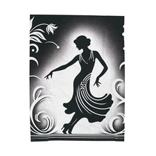 Velveteen Plush Blanket Elegant Art Deco Dance Silhouette Dancer Home Decor Cool