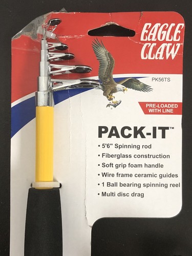 Eagle Claw Pack-It Spin Combo Telescopic 5’6” Rod Pre-Loaded w/Line -NEW! (1) - Picture 2 of 10