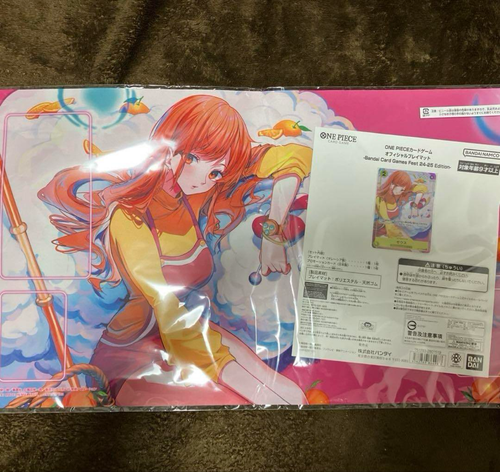 One Piece Official Nami & Zeus Playmat & Promo Card set Bandai Fes