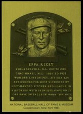 Eppa Rixey Rare 1981-89 Hall of Fame Plaque Metallic Card Philadelphia Phillies