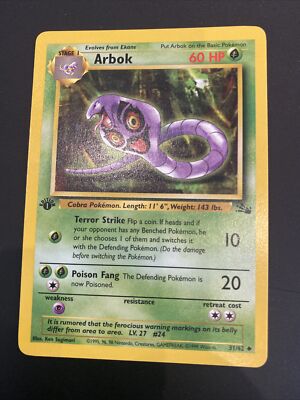 Arbok #31/62 Fossil Set - 1st Edition - Uncommon Pokmon Card - Mint | eBay