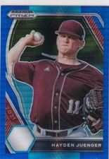 2021 PRIZMS HYPER BLUE RC HAYDEN JUENGER PRIZM ROOKIE DRAFT PARALLELS GE-3804