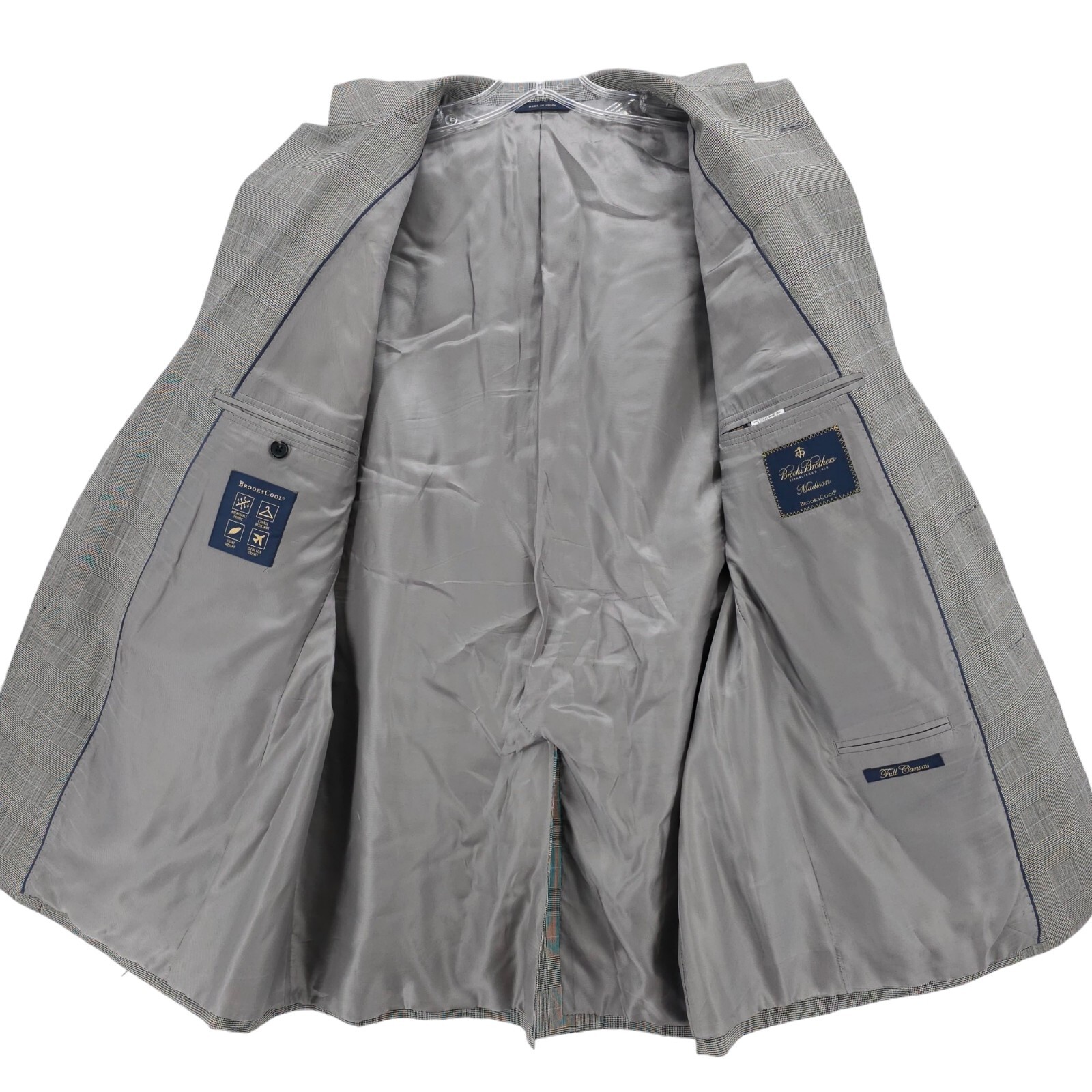 Brooks Brothers Madison BrooksCool Gray Check Plaid Houndstooth Blazer Size: 43R thumbnail 6