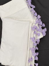 2 Pottery Barn Kids Blackout Lined Curtain Panels 44x63 White Purple Tassels