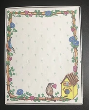Vtg 90's Boxed Stationery Welcome From The Heart USA Birdhouse Flowers Ivy NOS